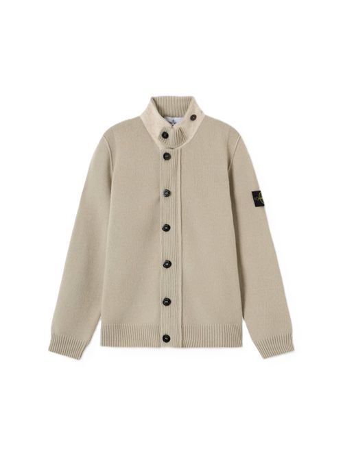 Stone Island Logo Patch Buttoned Cardigan Stone Island | L2S15 5100047 S00A3V0095 SAND